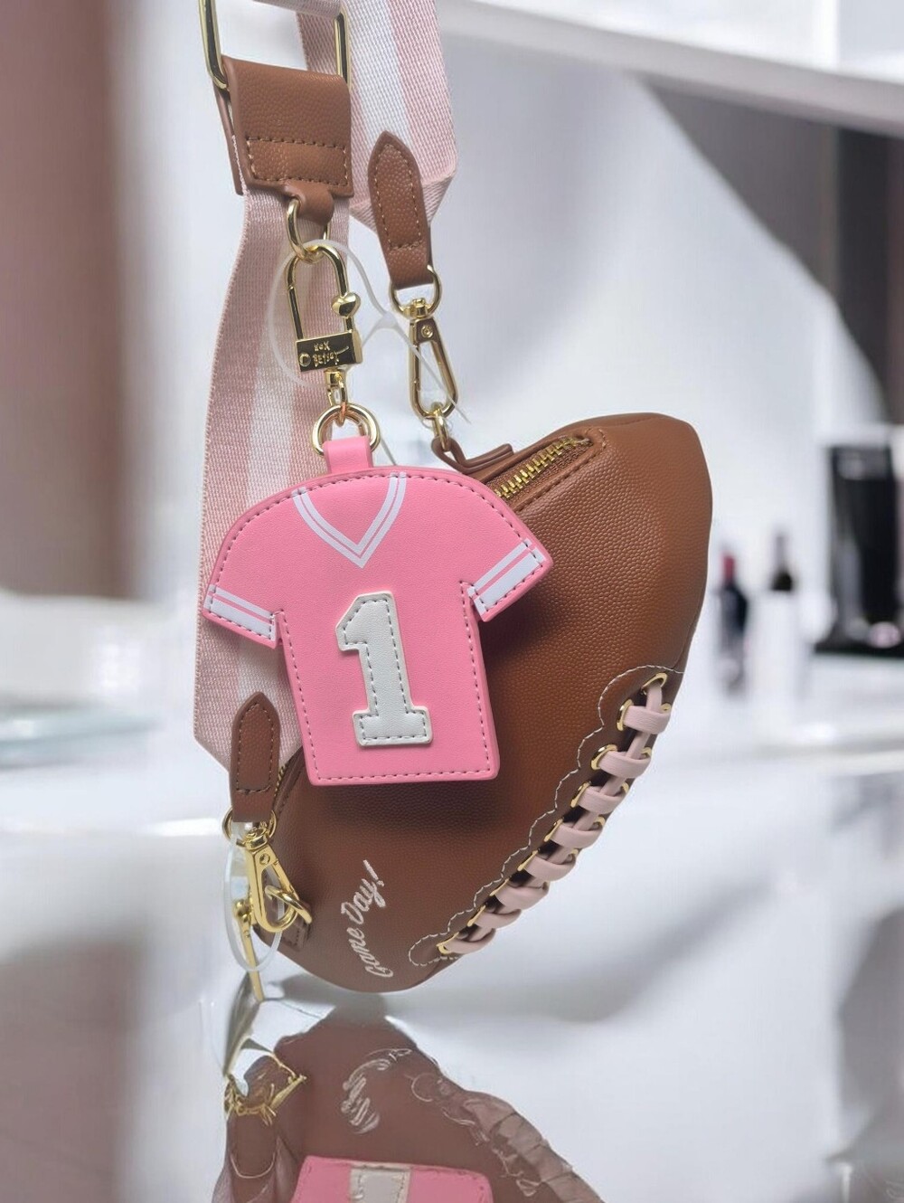 Betsey Johnson Game Day Football Viral Crossbody Bag